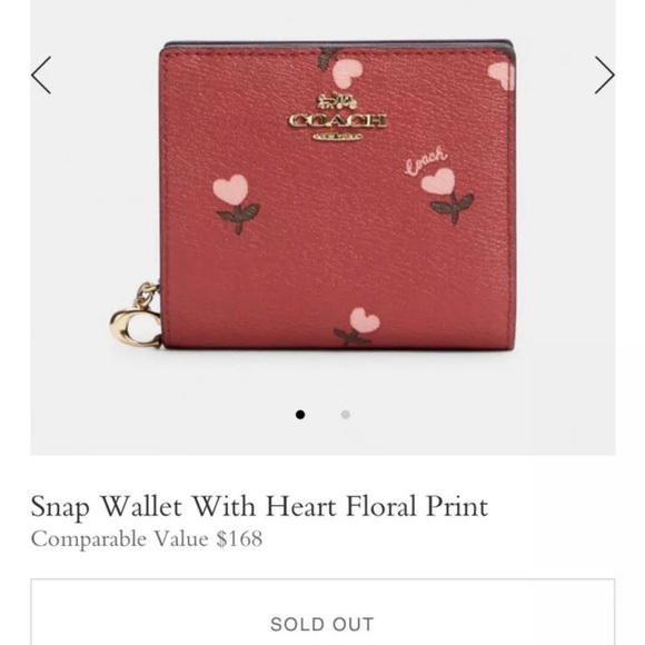 Coach Heart Floral Wallet+Cosmetic Case+Coin Pouch - Picture 3 of 9